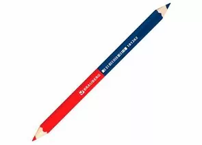 664941 - Карандаш двухцветный, красно-синий, утолщённый, BRAUBERG, заточ., грифель 4,0 мм (1)