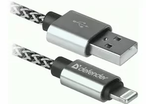 773108 - Кабель USB(A)шт. - 8pin шт. (Apple) ACH01-03T PRO USB2.0 Белый, AM-LightningM,1м,2.1A,Defender,87809 (1)