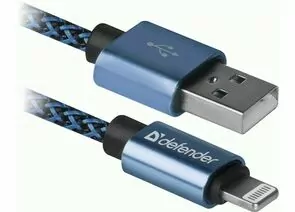 773110 - Кабель USB(A)шт. - 8pin шт. (Apple) ACH01-03T PRO USB2.0 Синий, AM-LightningM,1м,2.1A,Defender,87811 (1)