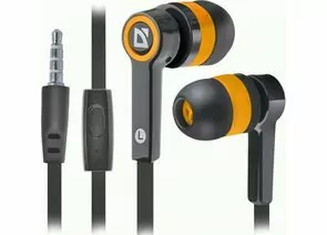 773139 - Гарнитура для смартфонов Pulse 420 черный + оранжевый, вставки, Defender, 63420 (1)