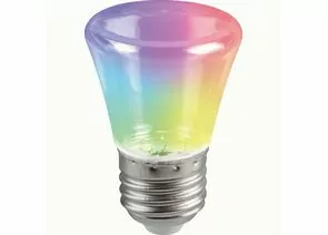 780585 - Feron Лампа колокольчик C45 E27 1W RGB прозр плавн смена цвет 70x45д/гирлянды Белт Лайт LB-372 38134 (1)