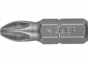 529153 - Биты ЗУБР МАСТЕР кованые, хромомолибденовая сталь, тип хвостовика C 1/4, PZ2, 25мм, 2шт (1)