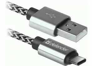 773114 - Кабель USB(A)шт. - type C шт. USB09-03T PRO USB2.0 Белый, AM-Type-C, 1м, 2.1A, Defender, 87815 (1)