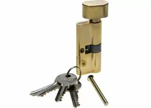 542540 - Механизм ЗУБР МАСТЕР цилиндровый, тип ключ-защелка, цвет латунь, 5-PIN, 70мм (1)