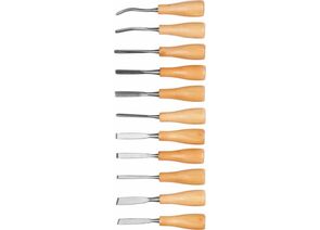 544765 - Набор DEXX: Стамески фигурные МИНИ с деревянной ручкой, 11шт (1)