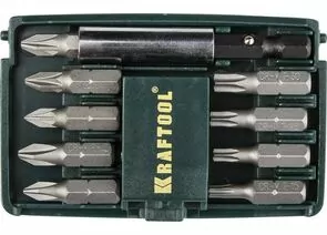 544782 - Набор KRAFTOOL EXPERT MINI - 2 Биты с магнитным адаптером в мини бит-боксе, 10 предметов (1)