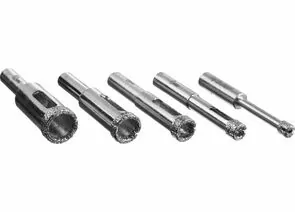 639564 - Набор ЗУБР ПРОФЕССИОНАЛ: Алмазные труб сверла по керам в пластик уп,зерно 60,d=:4,6,8,10,12мм, 5шт (1)