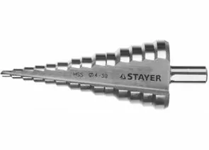 639908 - Сверло STAYER MASTER 14-ступен. по мет., сталь HSS, d4-39,L -113 мм, 3-хгран.хв. 10мм (1)