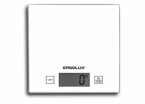 686287 - Весы кухон. эл. ERGOLUX ELX-SK01-С01 белые, до 5 кг, 15*15см, ЖК дисплей, 1хCR2032 (1)
