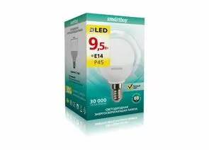 692550 - Smartbuy шар P45 E14 9,5W 3000K 2K матовая пластик SBL-P45-9_5-30K-E14 (1)