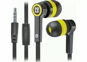 773140 - Гарнитура для смартфонов Pulse 420 черный + желтый, вставки, Defender, 63421 (1)