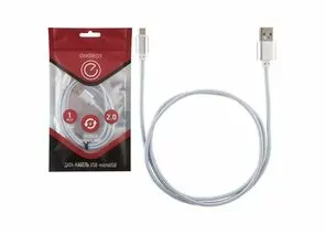 721847 - Energy кабель ET-01 USB(A)шт. - microUSB шт., 1 м, серебро, 6370 (1)