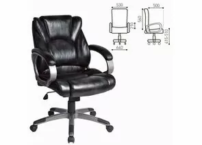 683458 - Кресло офисное BRABIX Eldorado EX-504 120кг, экокожа/пластик (топ-ган) черное, 530874 (1)