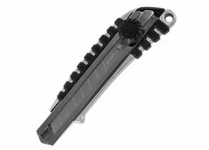 749813 - Нож канцелярский 18 мм BRAUBERG Metallic, роликовый фиксатор, резиновые вставки, металл, 237159 (1)