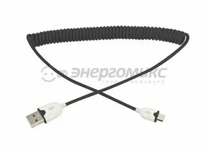 608053 - Кабель USB(A)шт. - microUSBшт.. витой 1,5М черный REXANT цена за шт (10!), 18-4300 (1)