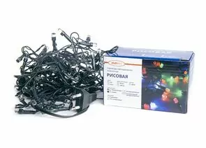 802715 - Гирлянда-нить 80LED теплый белый+синий 8м., провод зеленый SE-RICE-880WW (1)