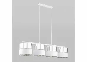 734529 - TK Lighting св-к подвесной 4x60W E27 950x200x1100 белый/хром белый Hilton Silver 4177 (1)