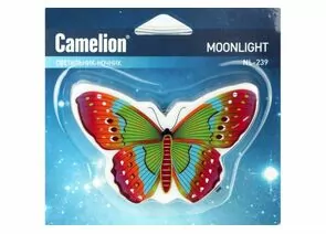 702702 - Camelion NL-239 ночник св/д 0.5W 80х70x60 Бабочка, 220V пластик/выкл. (1)