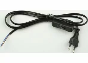 711682 - Uniel сетевой шнур 2A 500W 1,7м с вилкой и выключателем для бра, черный UCX-C11/02A-170 BLACK (1)