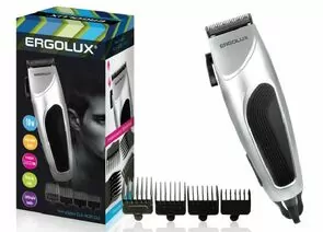 712892 - Машинка для стрижки волос ERGOLUX ELX-HC03-C42 10W, 4 насадки, 220-240V, серебро 87172 (1)