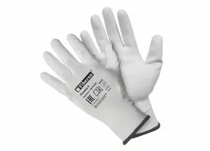 804652 - Перчатки Для точных работ,полиэстер,полиуретан.покр.M(р.8) белые PR-PU051 (пара,цена за пару)Fiberon (1)