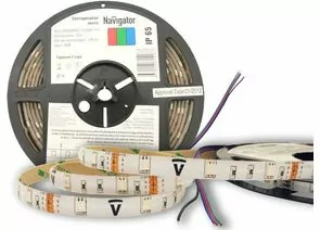 328941 - Navigator Лента св/д 12V 7.2W/m 30LED/m IP65 RGB 5м (герм) SMD5050(ЦЕНА за1М)(5!) 71428 (1)