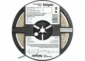 642300 - Navigator Лента св/д 12V 14.4W/m 60LED/mIP20 бел6000K 6K 5м NLS-5050СW60-14.4-IP20-12V(ц.за1м)(5!)71 (1)