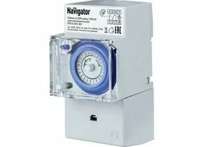 652909 - Navigator таймер, суточный, электромех, акк.150ч, шаг 30мин, 16А, на DIN-рейку NTR-A-D01-GR (1)