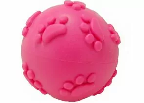 727495 - Игрушка для собак Мяч 6см с рисунком лапки с пищалкой HOMEPET TPR X062 (1)