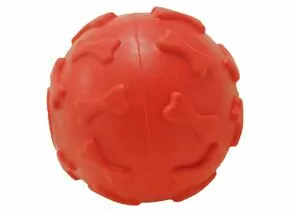 727497 - Игрушка для собак Мяч 6см с рисунком косточки с пищалкой HOMEPET TPR X064 (1)