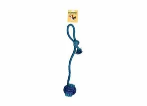 805724 - Игрушка для собак канатная Узел на веревке с петлей 6*47см сине-голубой HOMEPET YT113713 (1)