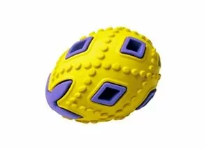 805743 - Игрушка для собак резиновая Яйцо желто-фиолетовое 6,2*6,2*8см HOMEPET 145Y012YP (1)