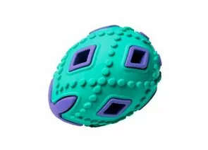 805744 - Игрушка для собак резиновая Яйцо бирюзово-фиолетовое 6,2*6,2*8см HOMEPET 145Y012TP (1)