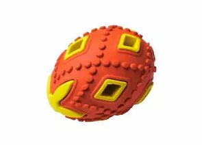 805745 - Игрушка для собак резиновая Яйцо красно-желтое 6,2*6,2*8см HOMEPET 145Y012RY (1)