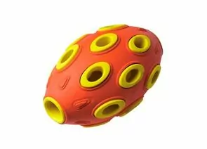 805748 - Игрушка для собак резиновая Мяч регби 7,6*12см красно-желтый HOMEPET 145Y010RY (1)