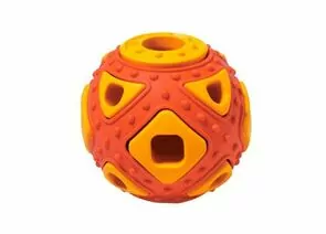 805752 - Игрушка для собак резиновая Мяч фигурный 6,4*5,9см красно-оранжевый HOMEPET 145Y011RO (1)
