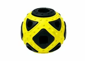 805753 - Игрушка для собак резиновая Мяч фигурный 6,4*5,9см черно-желтый HOMEPET 145Y011BY (1)