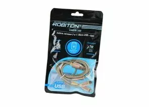 641267 - Кабель Robiton P10 Multicord USB(A)шт. - micro USB/Lightning, 1м золото PH1, 14671 (1)