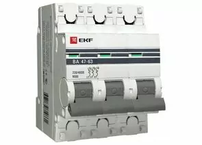 577307 - EKF Автоматический выключатель ВА47-63 6кА, 3P 25А (D) EKF PROxima (1)