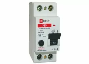 624271 - EKF Basic устройство защитного отключения УЗО 2P 16А/30мА (электрон.) 4,5кА ВД-40 elcb-2-16-30e-sim (1)