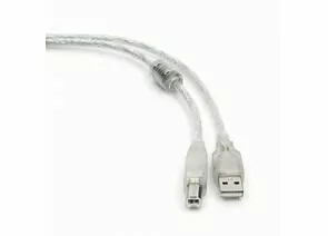 637363 - Кабель USB(A)шт. - USB(B)шт. 1.8 м с фильтрами Pro Cablexpert, экран, прозр. CCF-USB2-AMBM-TR-6, пак (1)