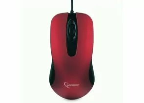 710678 - Мышь Gembird MOP-400-R, USB, красн, бесшум клик, 3кн, 1000dpi, soft-touch, каб 1.45м, BL (1)