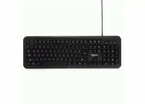 710755 - Клавиатура с подсв. Gembird KB-200L, USB, черн, 104кл, подсвет белая, каб 1.45м (1)