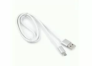 711086 - Кабель USB(A)шт. - microUSBшт. 2.0 Cablexpert, AM/microB, серия Silver, 1м, белый, BL (1)