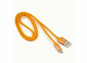 711095 - Кабель USB(A)шт. - microUSBшт. 2.0 Cablexpert, AM/microB, серия Silver, 1м, оранжевый, BL (1)