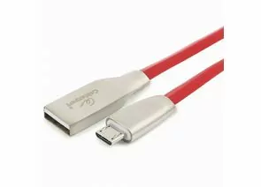 711103 - Кабель USB(A)шт. - microUSB 2.0 Cablexpert, AM/microB, серия Gold, 1м, красный, BL (1)