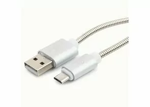 711110 - Кабель USB(A)шт. - microUSB 2.0 Cablexpert, AM/microB, серия Gold, 0.5м, серебро, BL (1)