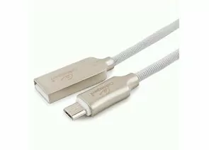 711122 - Кабель USB(A)шт. - microUSB 2.0 Cablexpert, AM/microB, серия Platinum, 1м, белый, нейлон, BL (1)