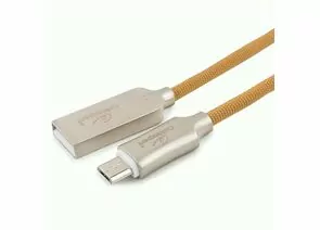 711128 - Кабель USB(A)шт. - microUSB 2.0 Cablexpert, AM/microB, серия Platinum, 1м, золотой, нейлон, BL (1)