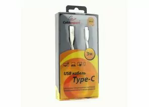 711162 - Кабель USB(A)шт. - 2.0 type C шт. Cablexpert, серия Gold, 3м, белый, BL (1)